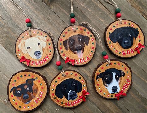Hand Painted Custom Dog Personalized Christmas Tree Ornament Etsy