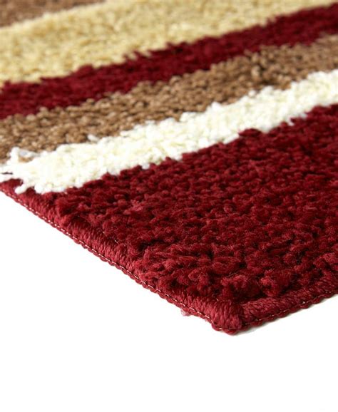 Home Dynamix Avalon Non Slip Stripe Shaggy Bath Mat And Reviews Bath