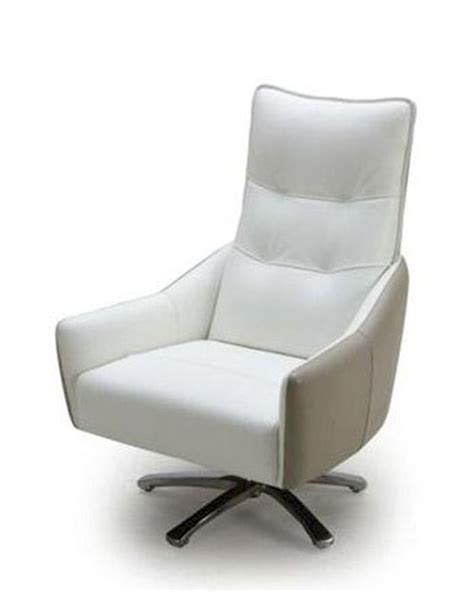 Plush, comfortable, versatile and stylish. Contemporary White and Taupe Leather Lounge Chair 44LG883