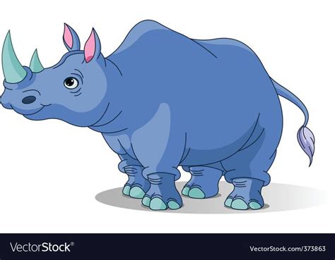 Cartoon Rhino Royalty Free Vector Image Vectorstock Aff Royalty