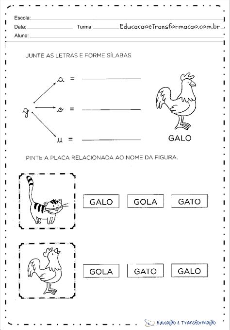 Atividade Letra G Educação Infantil 5 Anos
