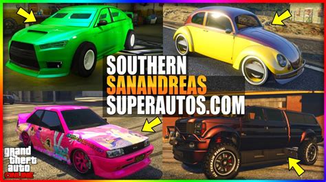 TOP 10 MEJORES VEHICULOS de SOUTHERN SAN ANDREAS SUPER AUTOS| GTA 5