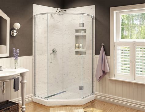The dreamline french corner shower enclosure adds big style in a small space! Corner Shower Base Images — The New Home Design : How To ...