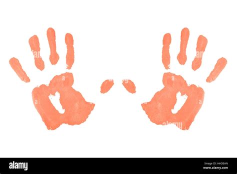 Two Red Handprints Hi Res Stock Photography And Images Alamy