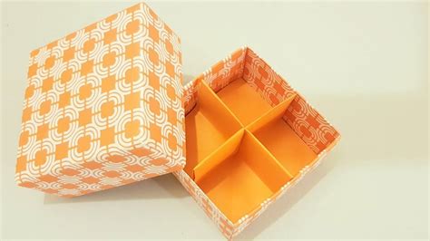 Diy How To Make Origami Box Masu Box With Lid And Divider Origami