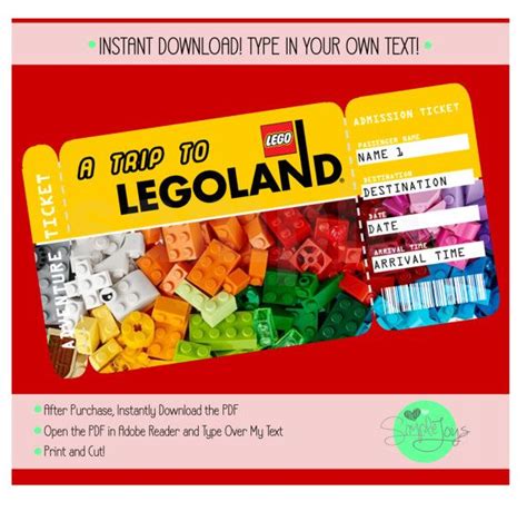 I will announce the winner of the viewers pick and draw the random winner as. Printable Ticket to LegoLand Boarding Pass Adventure ...
