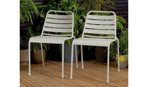Brand New Pair of Metal Garden Chairs - Grey No393/0145