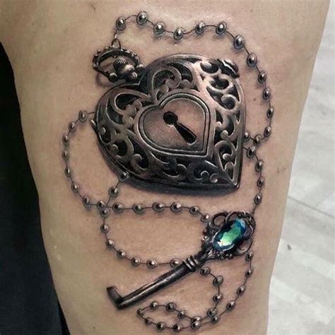 Lock And Key Tattoo By Roberto Gaspari Jewel Tattoo Locket Tattoos