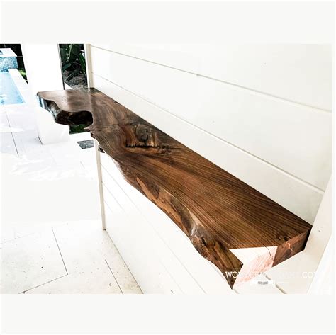 Live Edge Walnut Floating Mantel Shelf