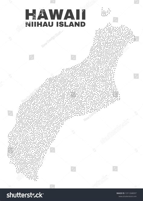 Niihau Island Map Designed Tiny Dots Stock Vector Royalty Free Shutterstock