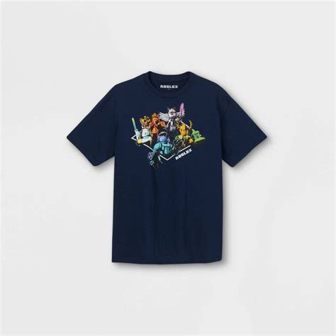 Boys Roblox Group On Short Sleeve Graphic T Shirt Navy M Blue In