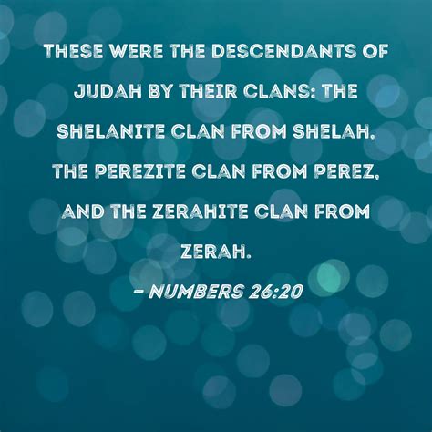 Numbers 2620 These Were The Descendants Of Judah By Their Clans The