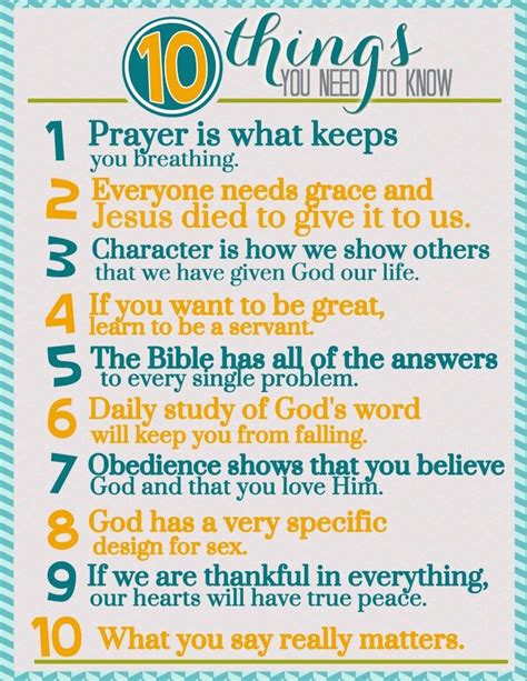 10 Things Every Child Needs To Know Bible For Kids