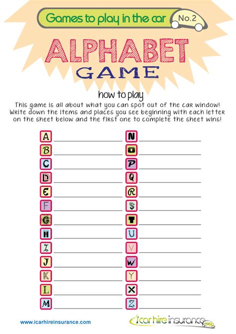 Printable Alphabet Games