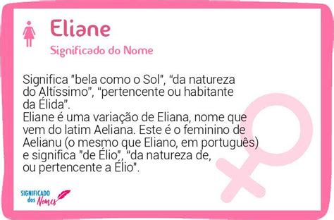 Significado Do Nome Eliane Significado Dos Nomes My Xxx Hot Girl