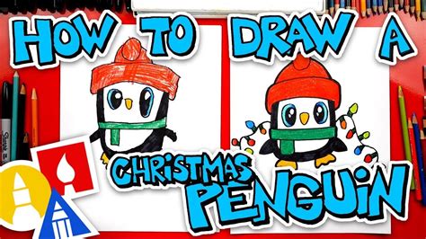 How To Draw A Christmas Penguin Christmas Drawings For Kids Art For