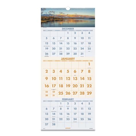 Scenic Three Month Wall Calendar By At A Glance Aagdmw50328