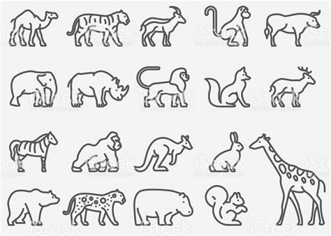 Wild Animals Clipart Outline - animals-galery