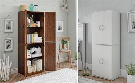 This storage cabinet with doors features four roomy storage areas with two adjustable shelves and one. Mainstays Storage Cabinet ONLY $69.99 + FREE Shipping (Regularly $90)