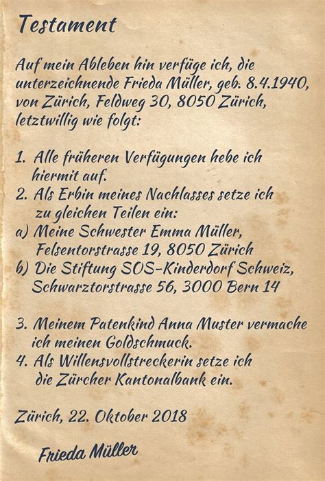 Streit ums erbe kommt in den besten familien vor. Testament, Erbschaft, Nachlass - SOS-Kinderdorf Schweiz