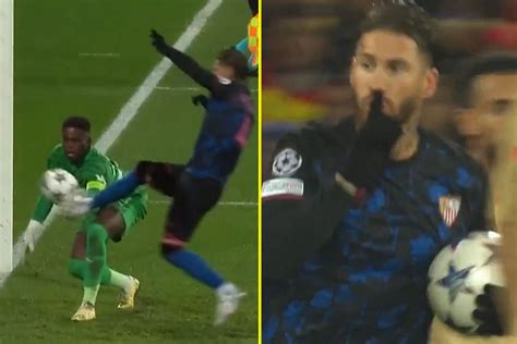 Peak Sergio Ramos Breaks Record Boots Goalkeeper And Shushes Fans