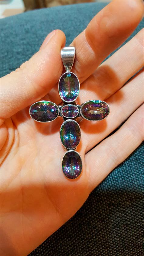 Maybe you would like to learn more about one of these? Natural Mystic Quartz Cross 925 Sterling Silver Pendant ...
