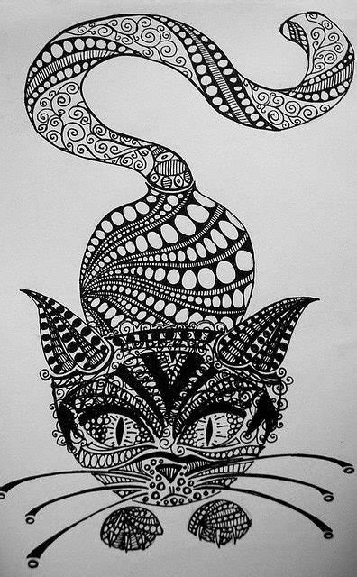 Zentangle cat 3 pictures. - Bilder Land
