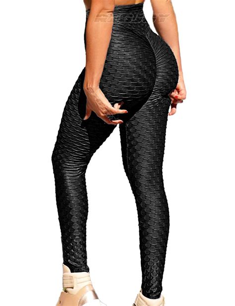 buy riojoywomen anti cellulite gym waffle leggings high waist yoga pants bubble textured