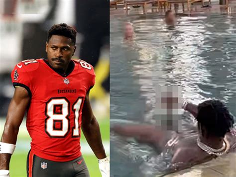 Watch Ex Nfl Player Antonio Brown Flashes His P At A Woman In Dubai Swimming Pool