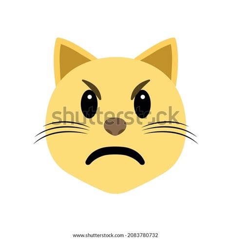 Angry Cat Emoji Face Vector Stock Vector Royalty Free 2083780732