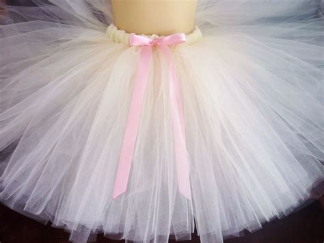 Blush Pink Flower Girl Tulle Skirt In Light Pink And Ivory