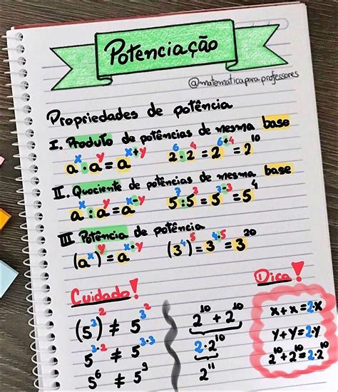 Propriedades Da Potenciação Mapa Mental