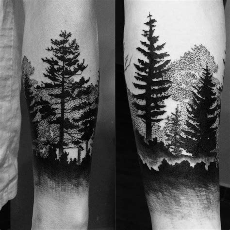 You can ink anything in this area, from huge. Nature forearm tattoo trees forest | Sunset tattoos ...