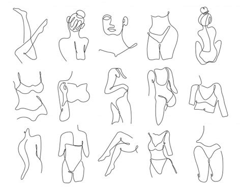 Download Premium Vector | One line continuous of sexy body set, single line drawing art, woman body ...