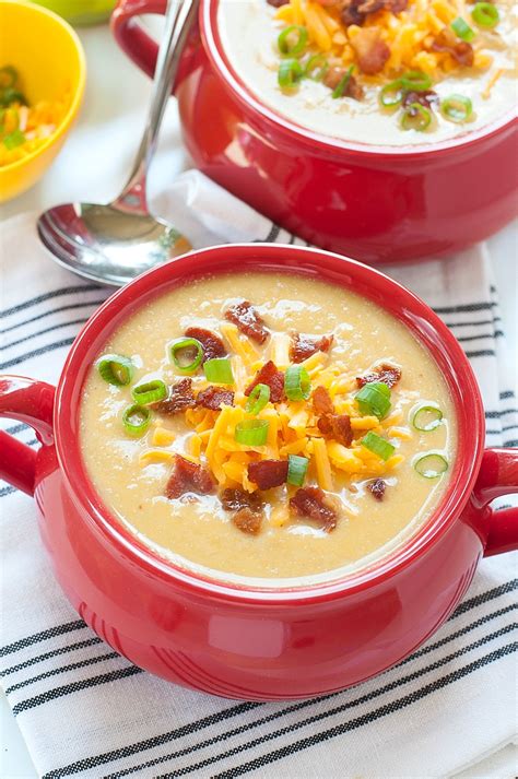 Slow Cooker Potato Cauliflower Soup Recipe Easyrecipes