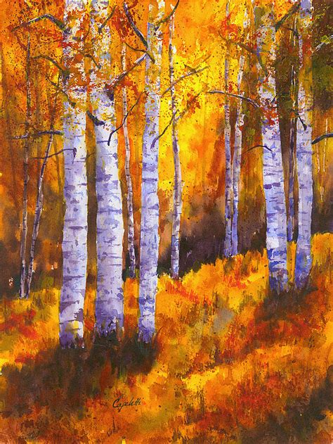 Aspen Trees Painting By Barb Capeletti
