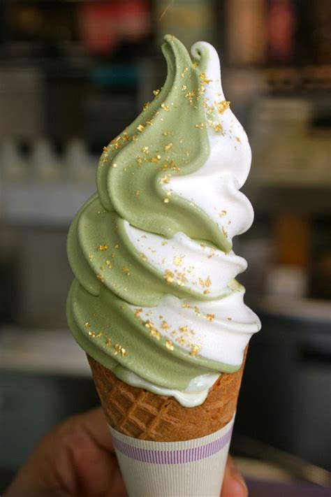We take their organic espresso and steep it in our milk, cream and sugar for 18 hours. vanilla pistachio swirl with gold flakes please. Oh! In a sugar cone | Ice cream, Desserts, Cream