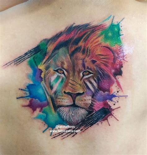 Lion Watercolor Tattoo By Tato Castro Arte De La Piel Tatuajes Y