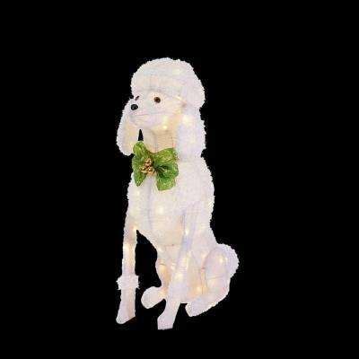 Create your own decor style. 36 in. LED Lighted Sitting Poodle | Outdoor holiday decor ...
