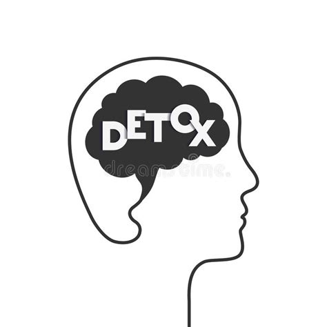 Brain Detox Concept With Head Brain And Letters Detoxification Of