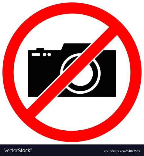 No Photography Restriction Warning Sign Ico Vector Image