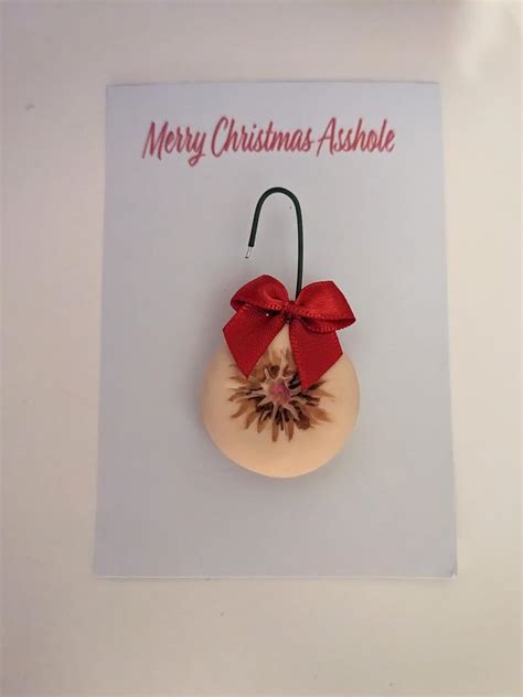 funny handmade butthole christmas ornaments beige butthole merry christmas
