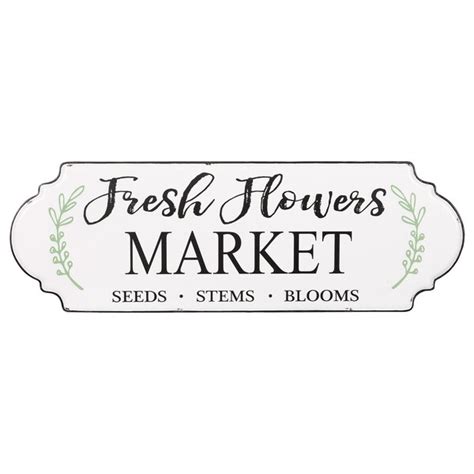 Farmers Market Metal Hand Painted Fresh Flowers Wall Sign Overstock
