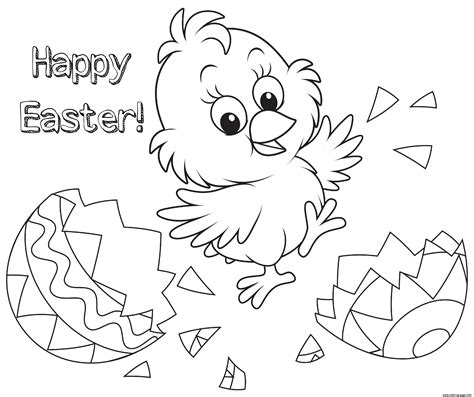 Happy easter and happy coloring everyone. Happy Easter Chick Egg Coloring Pages Printable