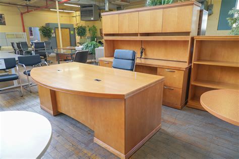 Ofs 4 Piece Honey Cherry Wood Executive Desk Suite Peartree Office