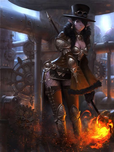 Legendofthecryptids Picture 2d Fantasy Illustration Steampunk Girl