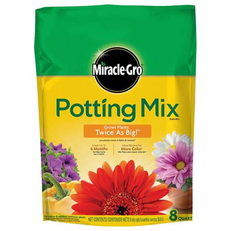 Shop Miracle Gro Quart Potting Mix With Fertilizer At Lowes