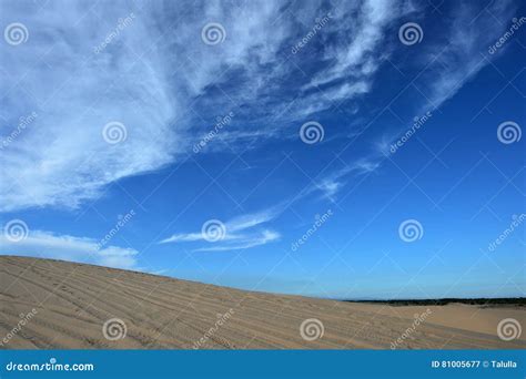Blue Cloudy Sky Over Sand Dunes Stock Image Image Of Clouds Beauty