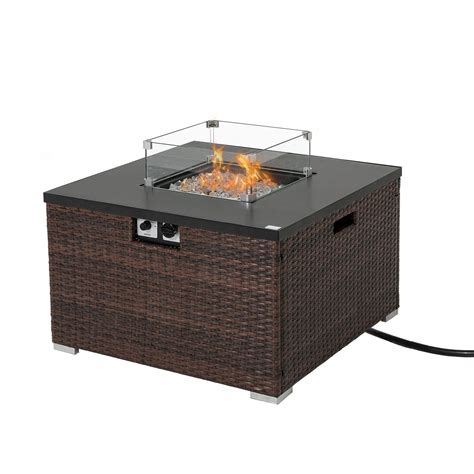 Buy Cosiest Outdoor Propane Fire Pit 32 Inch Square Espresso Brown