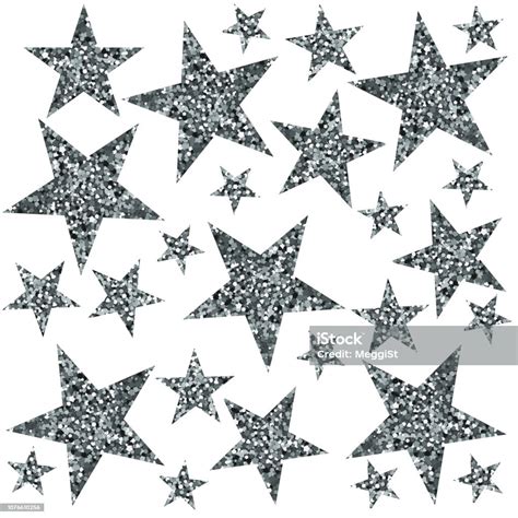 Silver Stars On White Background Stock Illustration Download Image